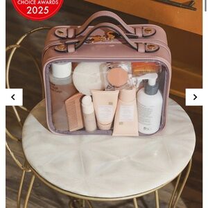 Calpak Medium Clear Cosmetics Case in Mauve